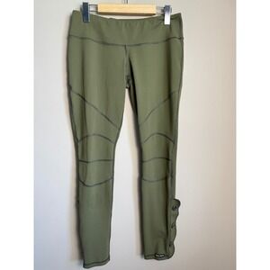 Public Myth Moto Leggings Olive Green Button‎ Accent Gorpcore Athleisure Medium